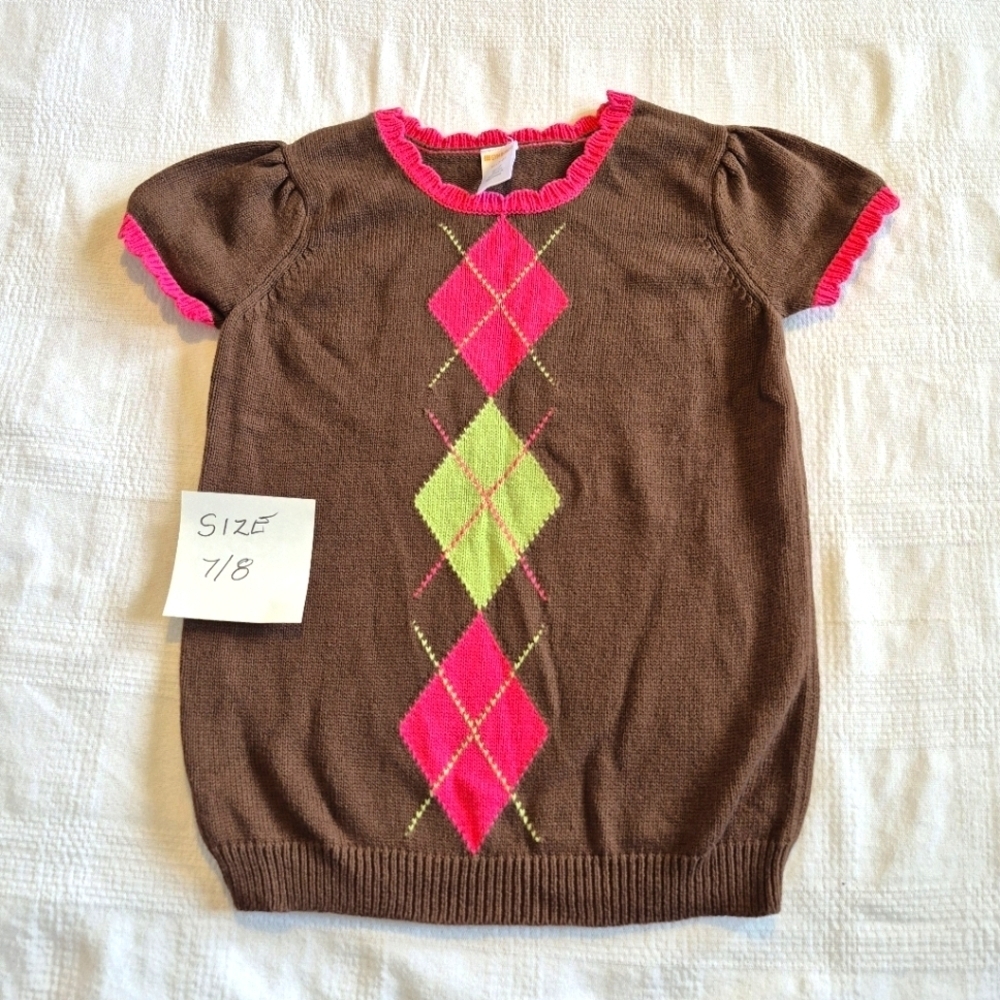 Gymboree girls size 7/8 or Medium Equestrian Club Argyle Outlet sweater VGUC